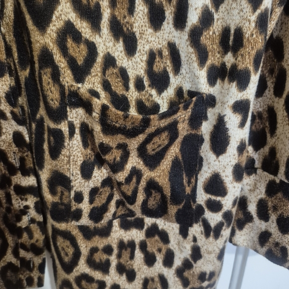 MYIFU Leopard Animal Print Cotton Button Light Cardigan Pockets Women Large - Picture 5 of 6